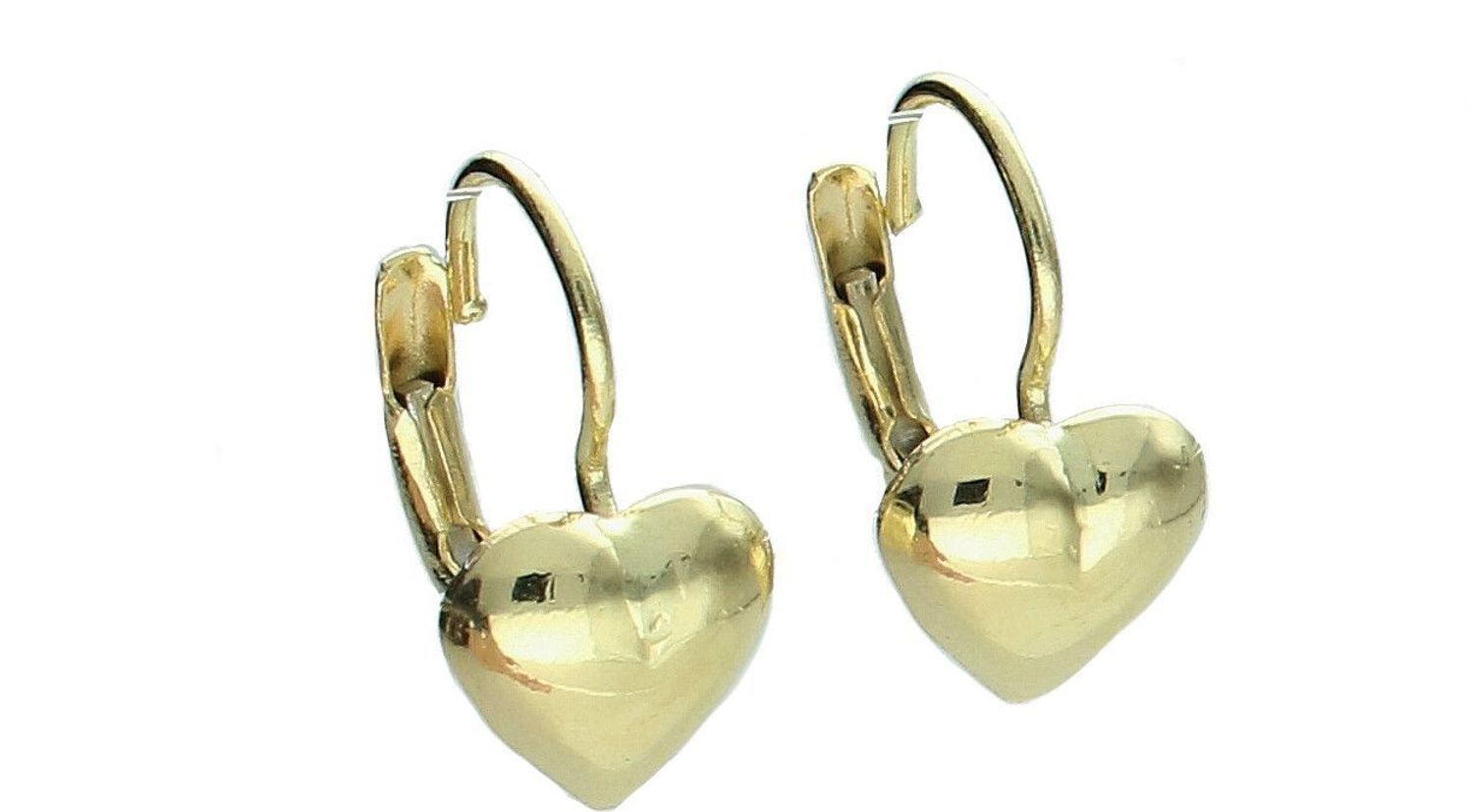 Złote kolczyki damskie 585 gładkie Serca KL 3426.jpg